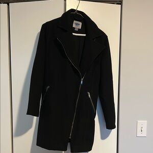Black Zippered Women's Pea Coat